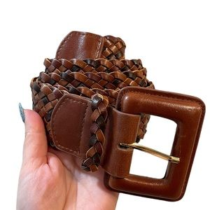 Beautiful brown wooven pattern chunky belt